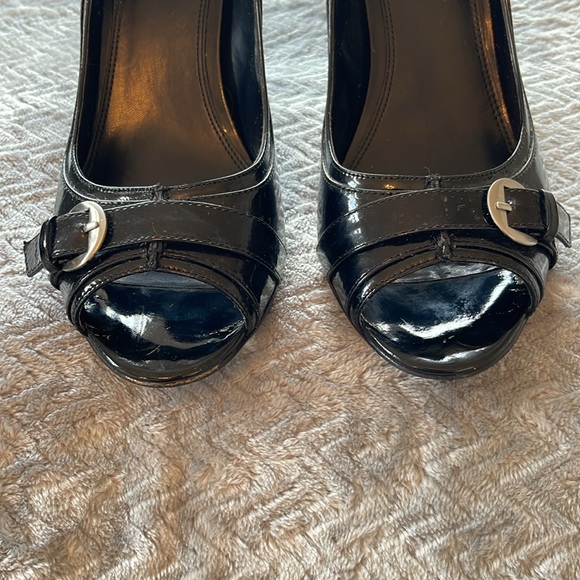 Enzo Angliolini Peep Toe Black Heels - Size 9 - Picture 9 of 10
